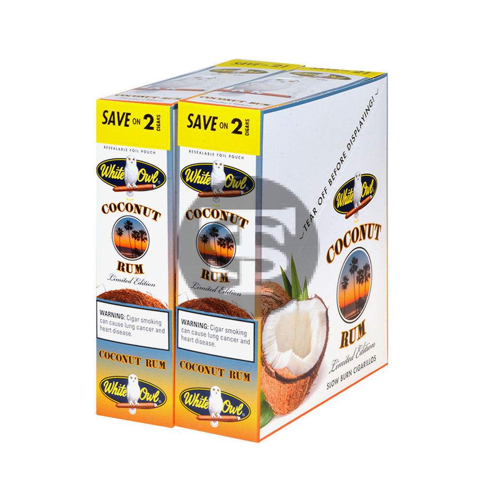 White Owl Cigarillos 30 Packs of 2 Cigars Coconut Rum 1