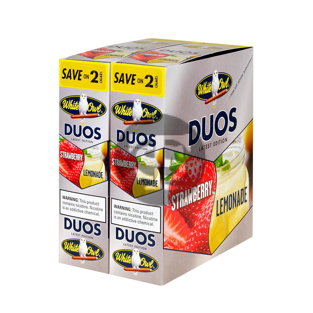White Owl Cigarillos 30 Packs of 2 Cigars Duos Strawberry/ Lemonade 1