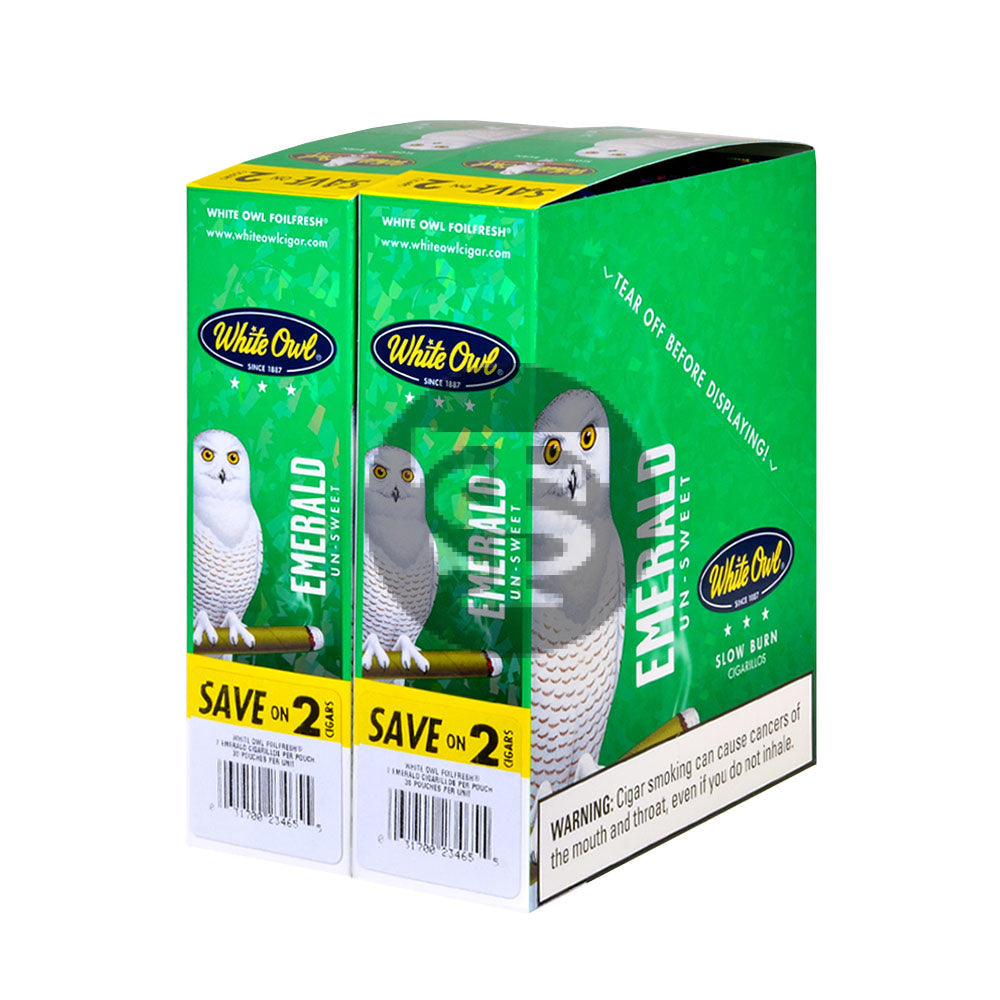 White Owl Cigarillos 30 Packs of 2 Cigars Emerald