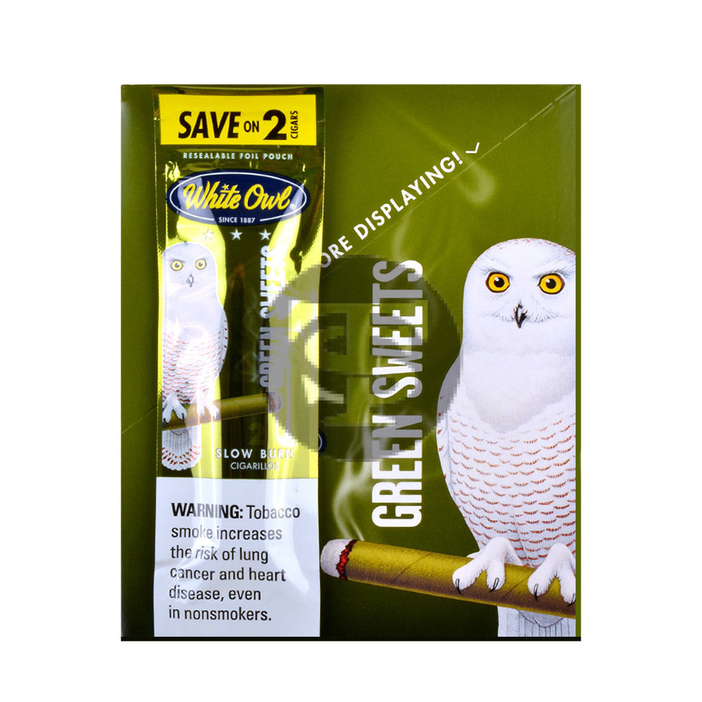 White Owl Cigarillos 30 Packs of 2 Cigars Green Sweets