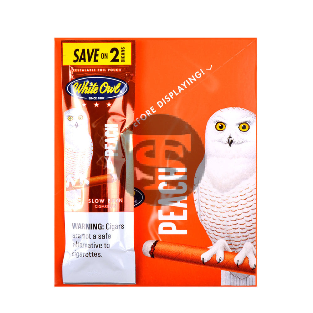 White Owl Cigarillos 30 Packs of 2 Cigars Peach