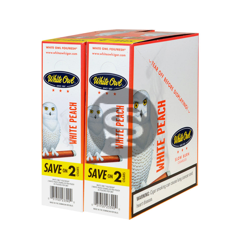 White Owl Cigarillos 30 Packs of 2 Cigars White Peach 2