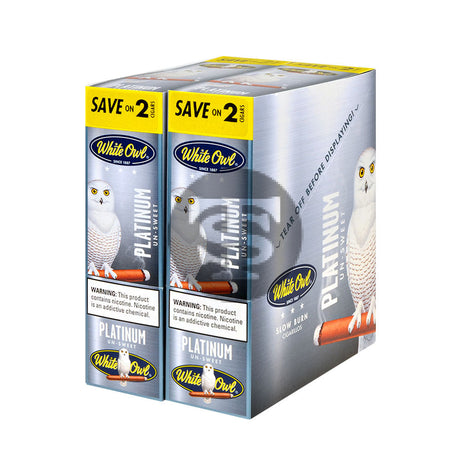 White Owl Cigarillos 30 Packs of 2 Cigars Platinum 1