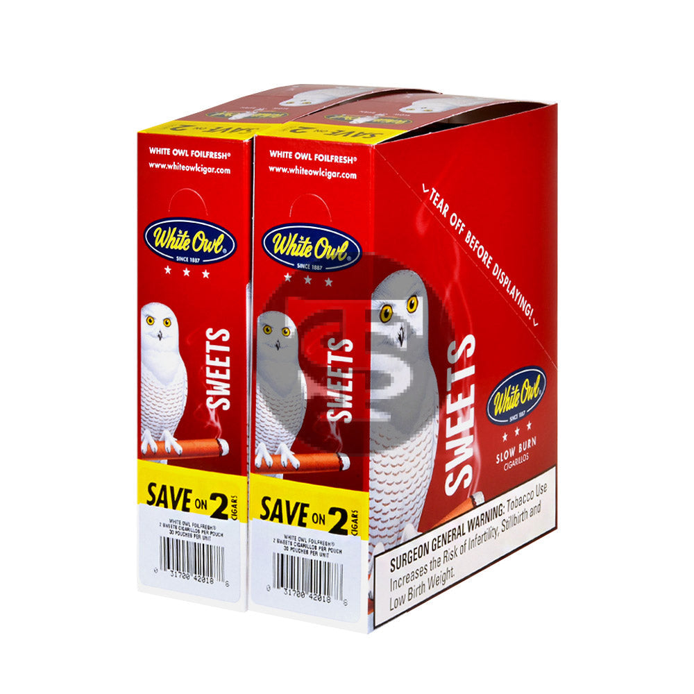 White Owl Cigarillos 30 Packs of 2 Cigars Sweets