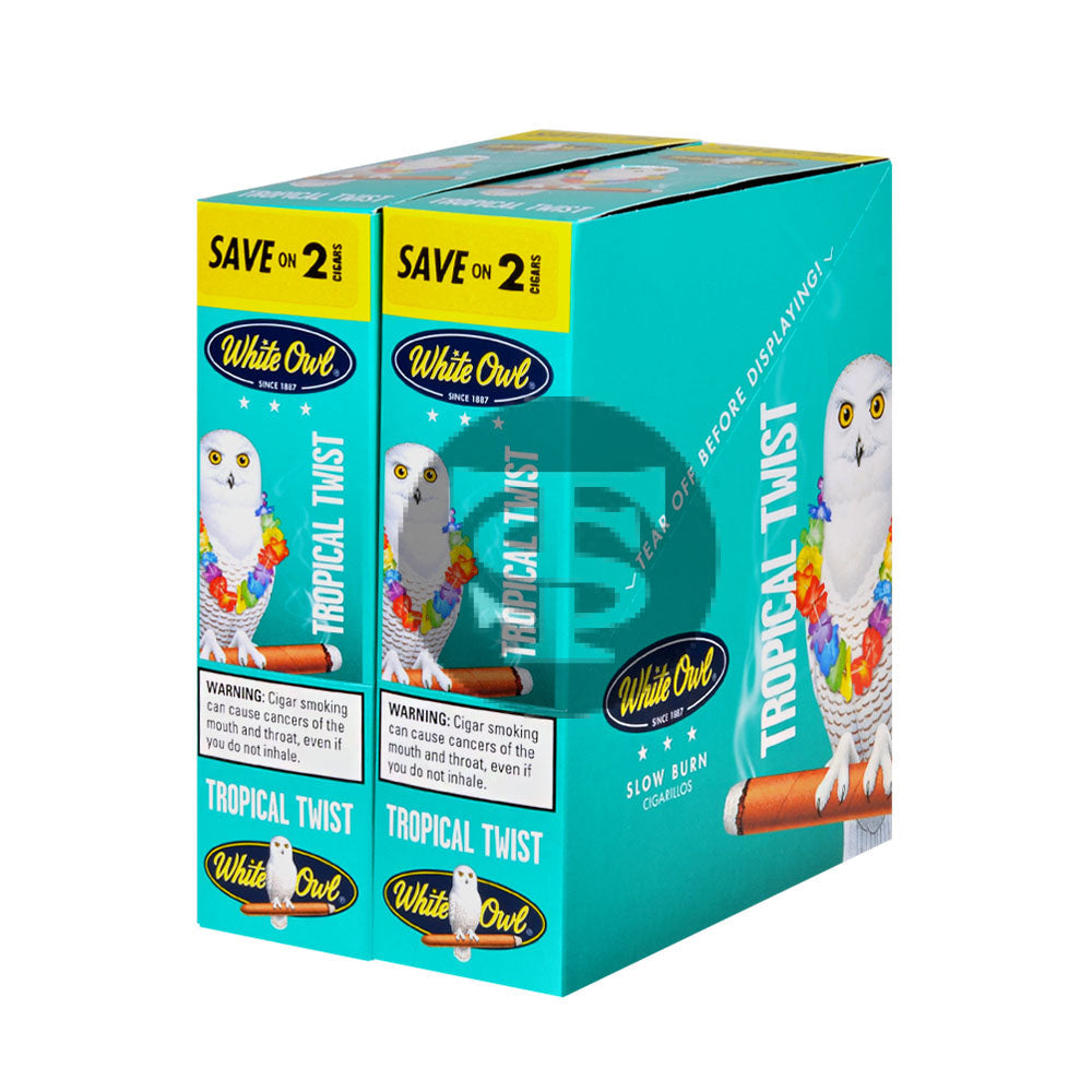 White Owl Cigarillos 30 Packs of 2 Cigars Tropical Twist