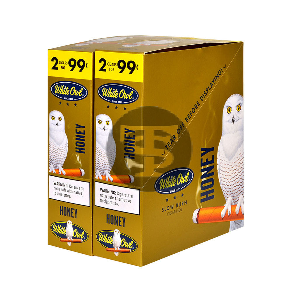 White Owl Cigarillos 99 Cent Pre Priced 30 Packs of 2 Cigars Gold (Honey)