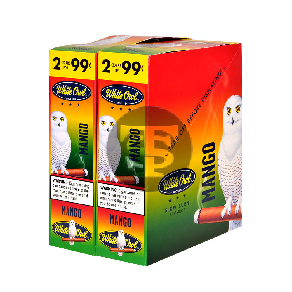 White Owl Cigarillos 99 Cent Pre Priced 30 Packs of 2 Cigars Mango