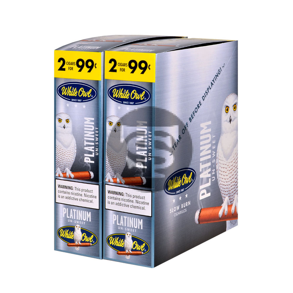 White Owl Cigarillos 99 Cent Pre Priced 30 Packs of 2 Cigars Platinum