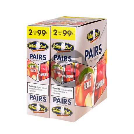 White Owl Cigarillos 99 Cent Pre Priced 30 Packs of 2 Cigars Sangria & White Peach 1