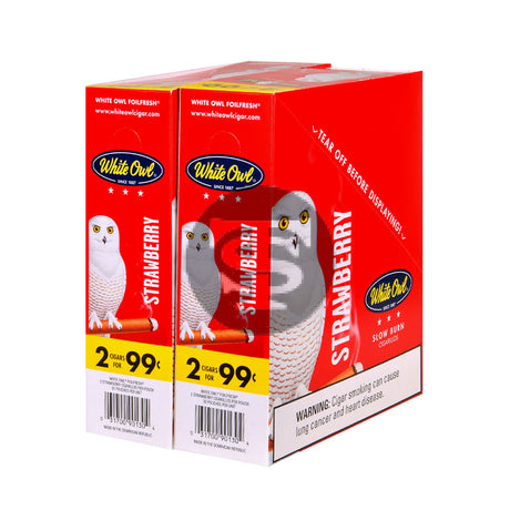 White Owl Cigarillos 99 Cent Pre Priced 30 Packs of 2 Cigars Strawberry