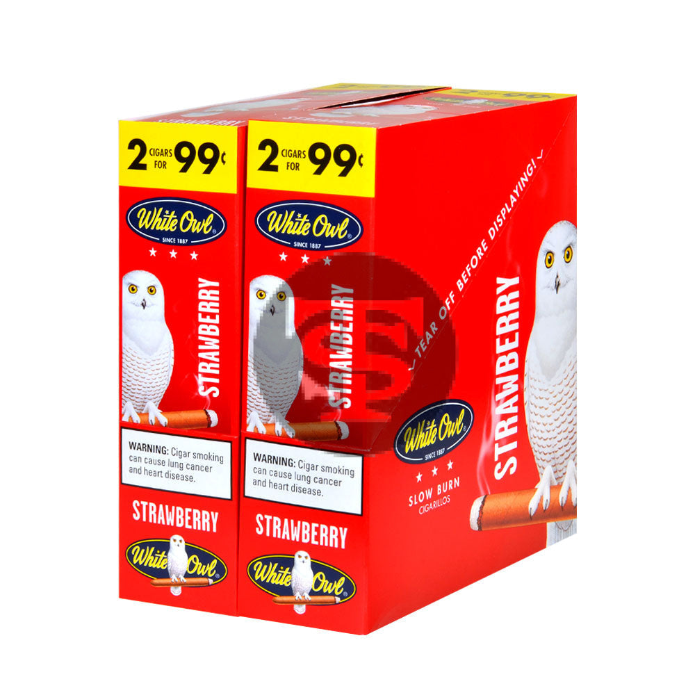 White Owl Cigarillos 99 Cent Pre Priced 30 Packs of 2 Cigars Strawberry