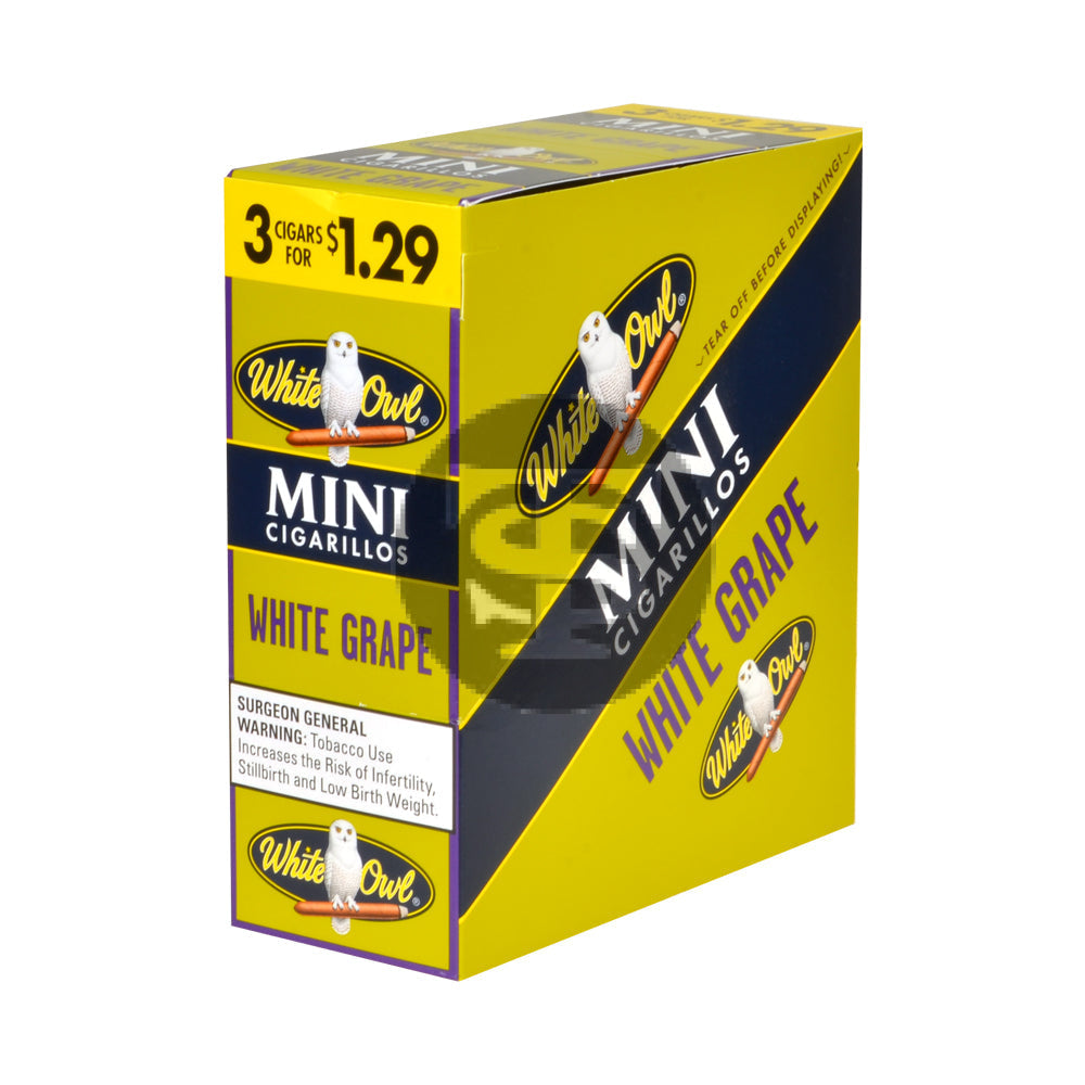 White Owl Cigarillos Mini 3 for $1.29 15 Packs Of 3 White Grape 1