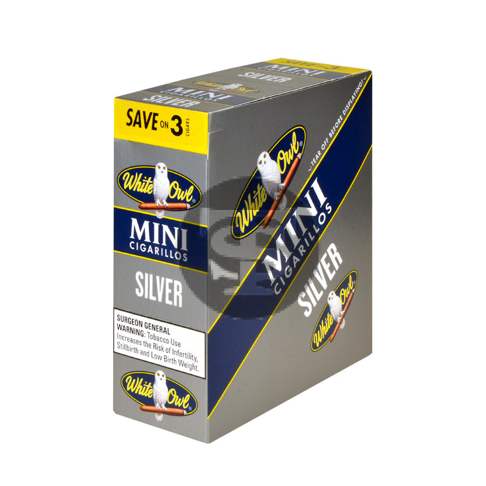 White Owl Cigarillos Mini Save on 3 Silver 15 Packs Of 3 1