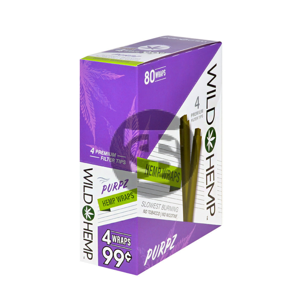 Wild Hemp Wraps Purpz 20 packs of 4, 99c pre-price – Tobacco Stock