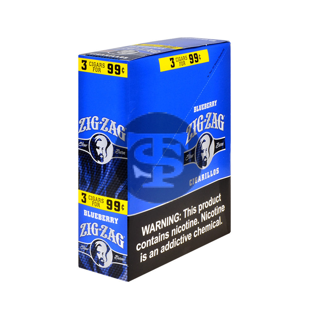 Zig Zag Blueberry Cigarillos 3 for 99 Cents 15 Pouches of 3 1
