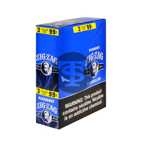 Zig Zag Blueberry Cigarillos 3 for 99 Cents 15 Pouches of 3 1