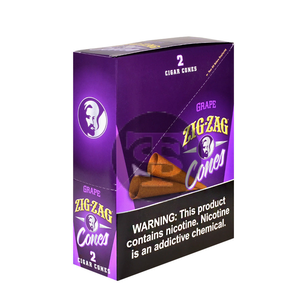 Zig Zag Cigar Cones Grape 15x2pk