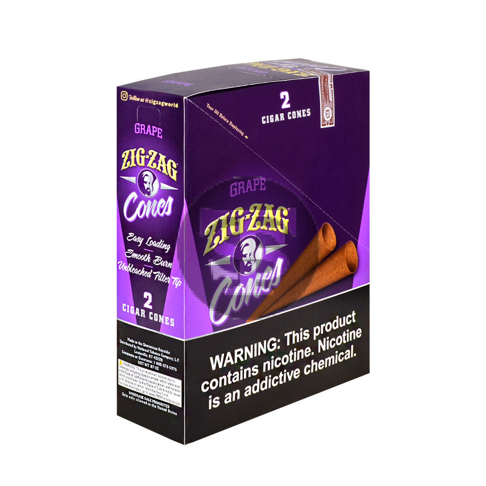 Zig Zag Cigar Cones Grape 15x2pk