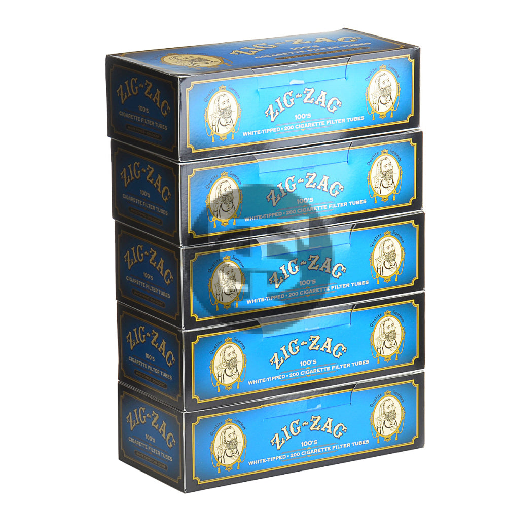zig zag cigarette tubes 100s Filter 100 mm White Tipped (Light) 5 Cartons of 200 – Tobacco Stock Zig Zag Cigarette Tubes 100mm