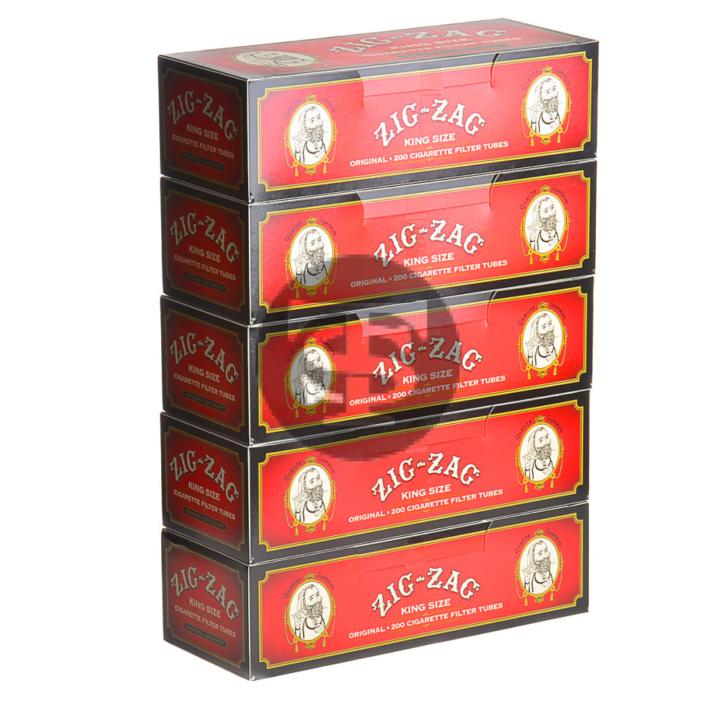 Zig Zag Filter Tubes King Size Original (Full Flavor) 5 Cartons of 200 1
