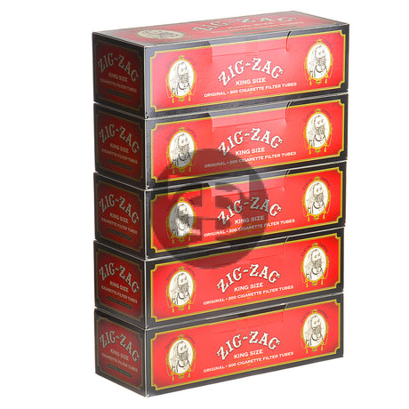 Zig Zag Filter Tubes King Size Original (Full Flavor) 5 Cartons of 200 1