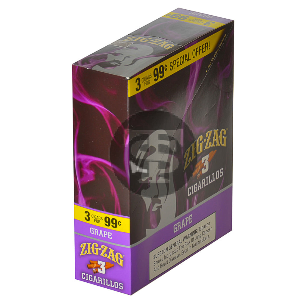 Zig Zag Grape Cigarillos 3 for 99 Cents 15 Pouches of 3 1