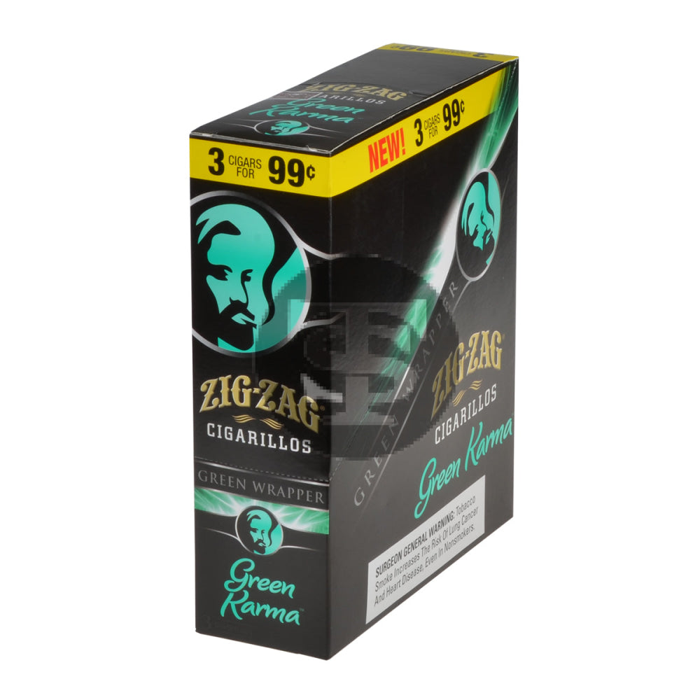 Zig Zag Green Karma Cigarillos 3 for 99 Cents 15 Pouches of 3 1