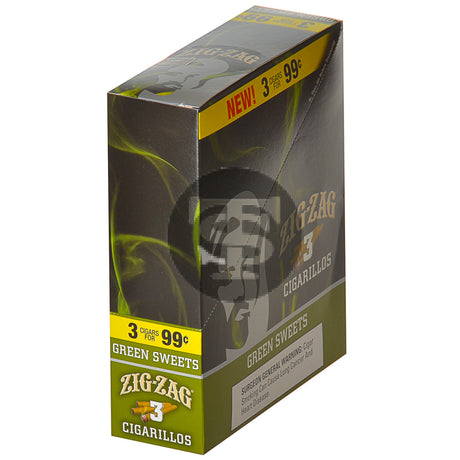 Zig Zag Green Sweets Cigarillos 3 for 99 Cents 15 Pouches of 3 1