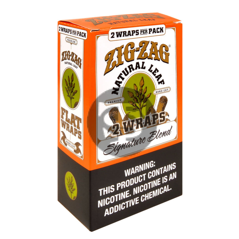 Zig Zag Natural Leaf Flat Wraps 2x10pk, Signature Blend – Tobacco