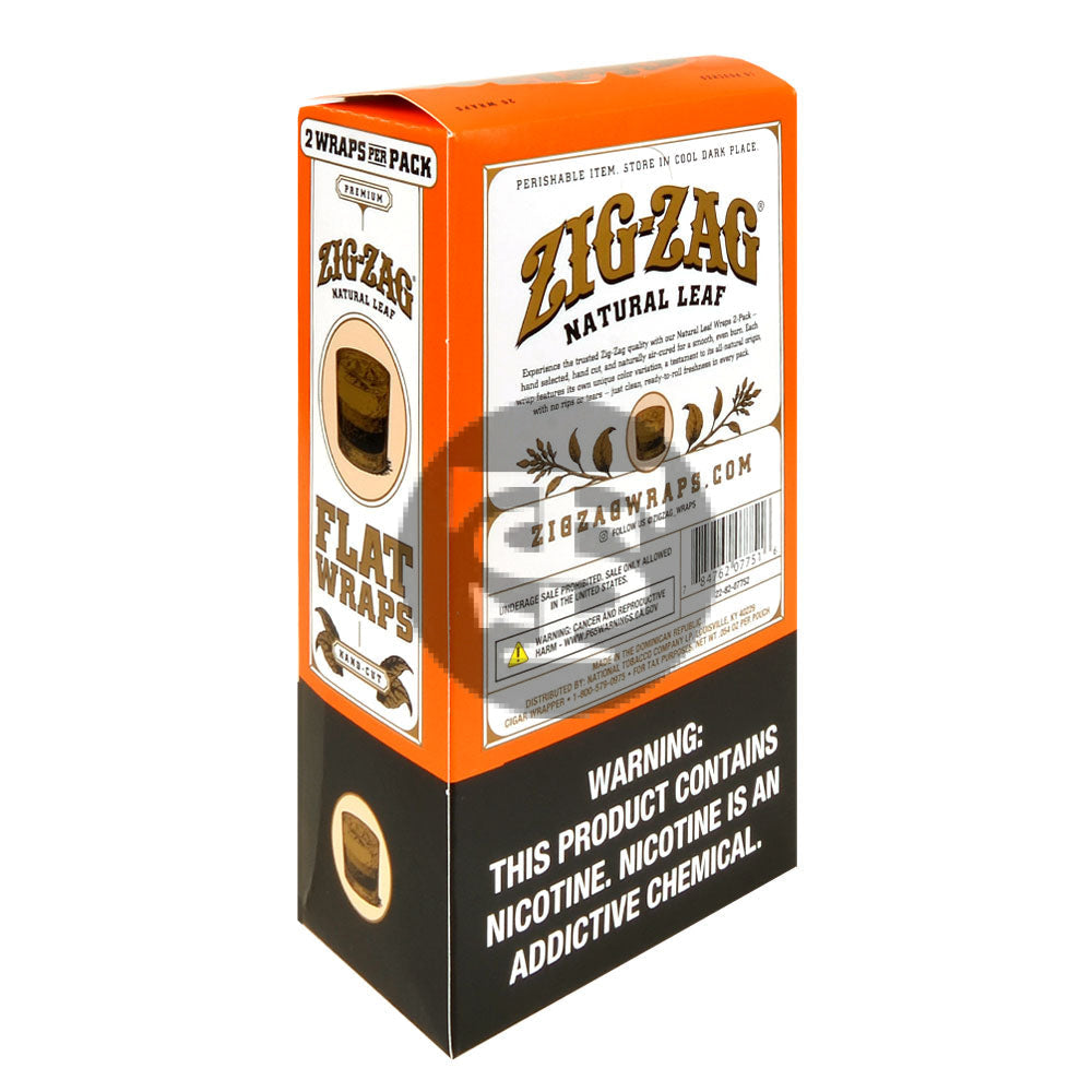 Zig Zag Natural Leaf Flat Wraps 2x10pk, White Russian – Tobacco Stock