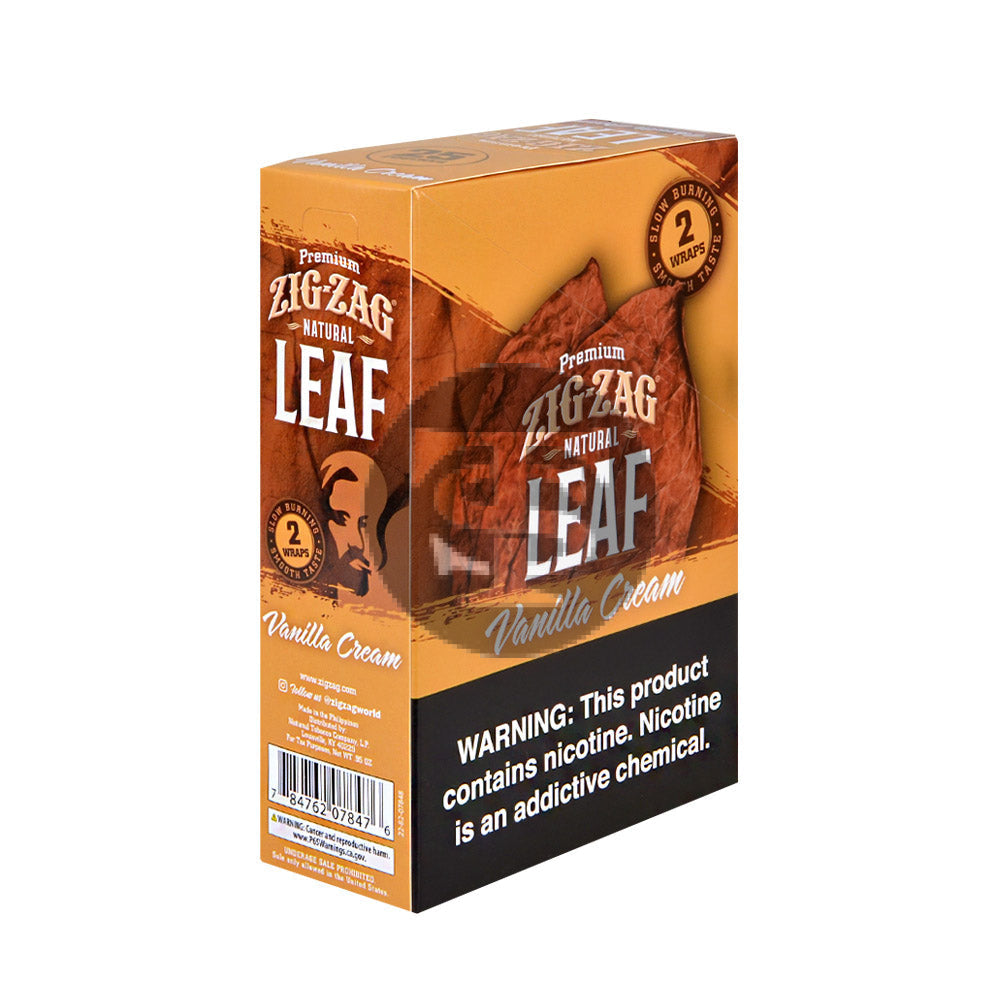 Zig Zag Vanilla Cream Natural Leaf Wraps | 25x2ct Pouches