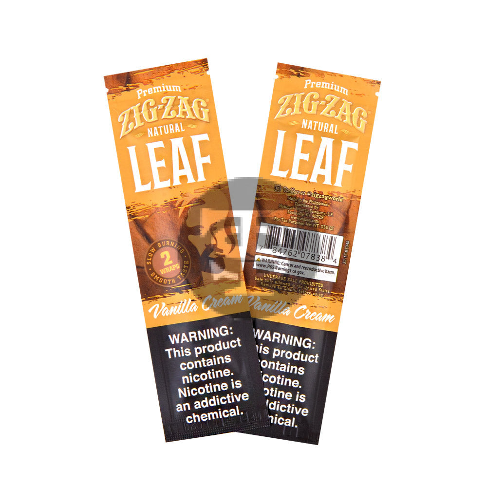 Zig Zag Vanilla Cream Natural Leaf Wraps | 25x2ct Pouches
