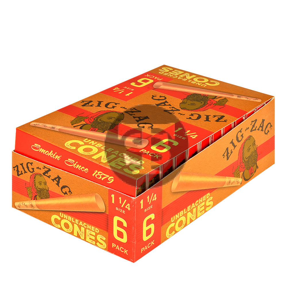 Zig Zag Paper Cones Unbleached 1 1/4 Pack of 6