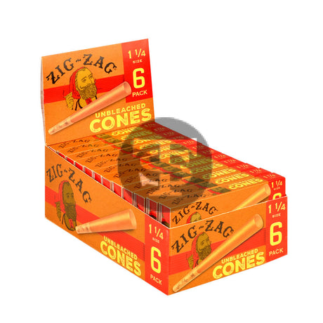 Zig Zag Paper Cones Unbleached 1 1/4 Pack of 6