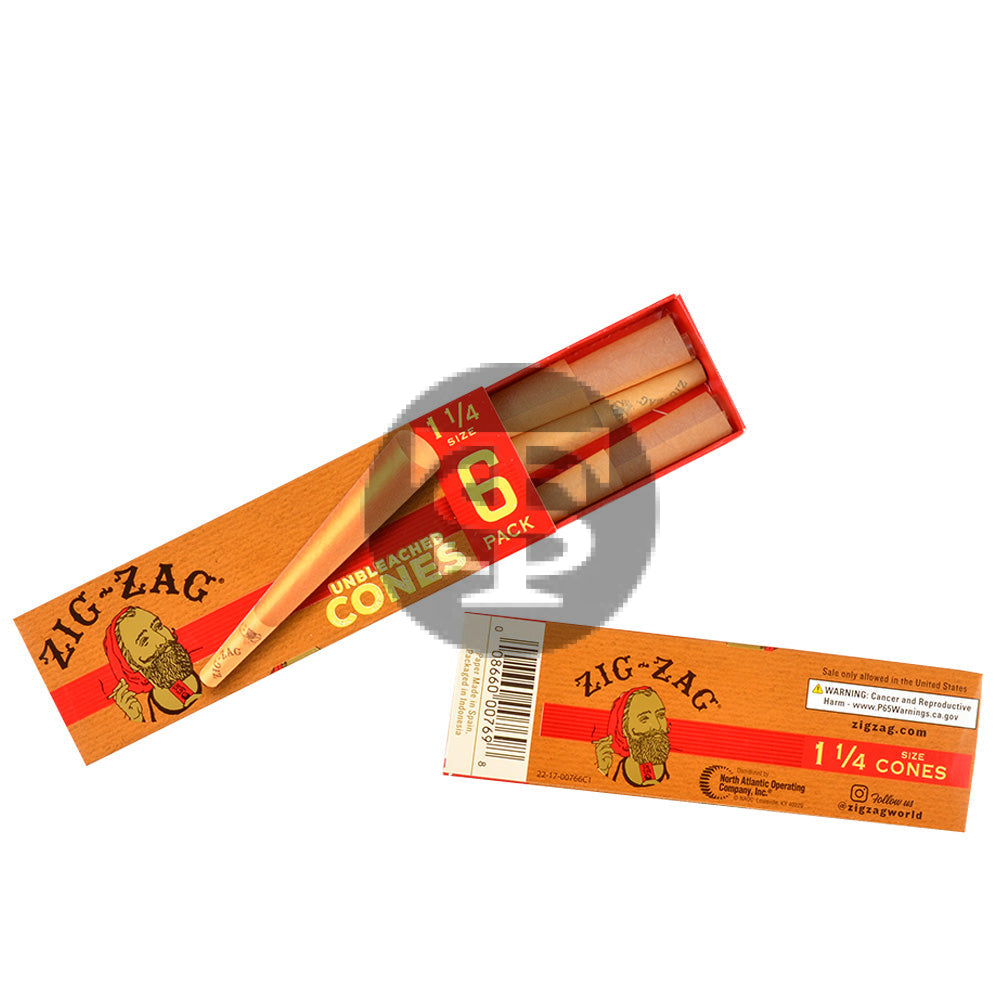Zig Zag Paper Cones Unbleached 1 1/4 Pack of 6