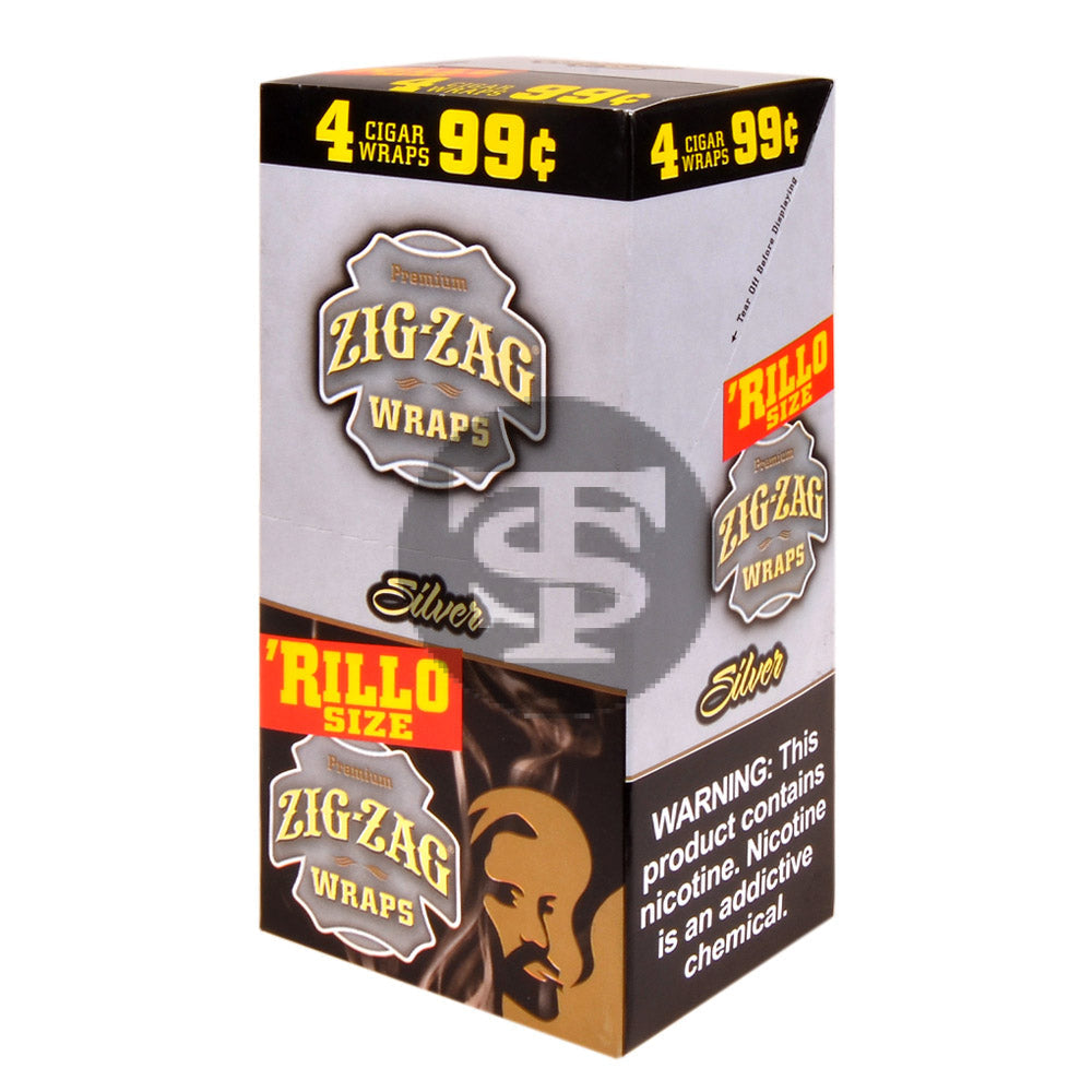 千年霊薬　foil Zig Zag Rillo Size Silver Wraps | 4 for 99 Cents | 15 Pouches of 4