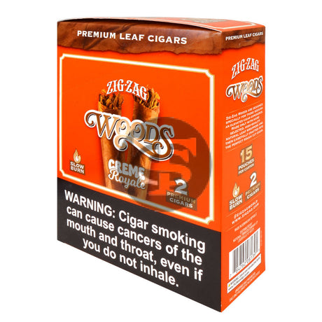 Zig Zag Woods Creme Royale Premium Leaf Cigars 15 pouches of 2