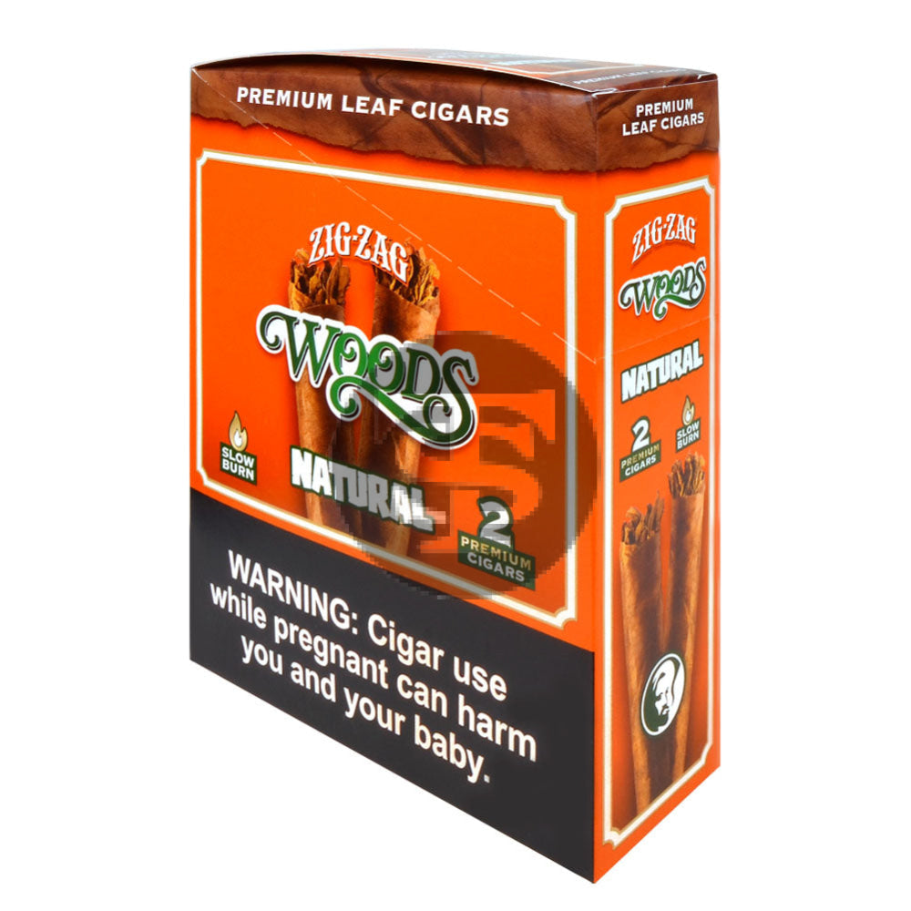 Zig Zag Woods Natural Premium Leaf Cigars 15 pouches of 2