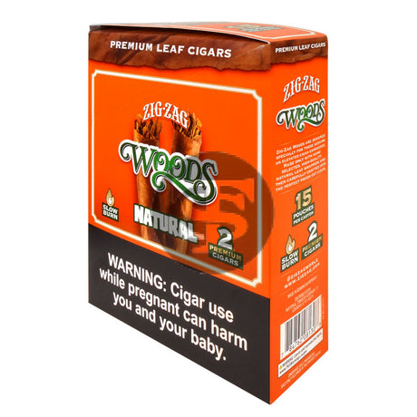 Zig Zag Woods Natural Premium Leaf Cigars 15 pouches of 2