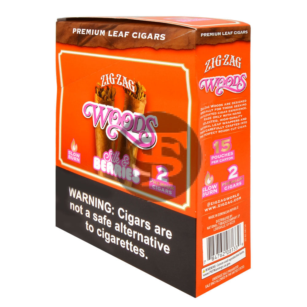 Zig Zag Woods Silk & Berries Premium Leaf Cigars 15 pouches of 2