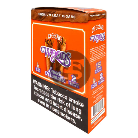 Zig Zag Woods Sweet Aromatic Premium Leaf Cigars 15 pouches of 2
