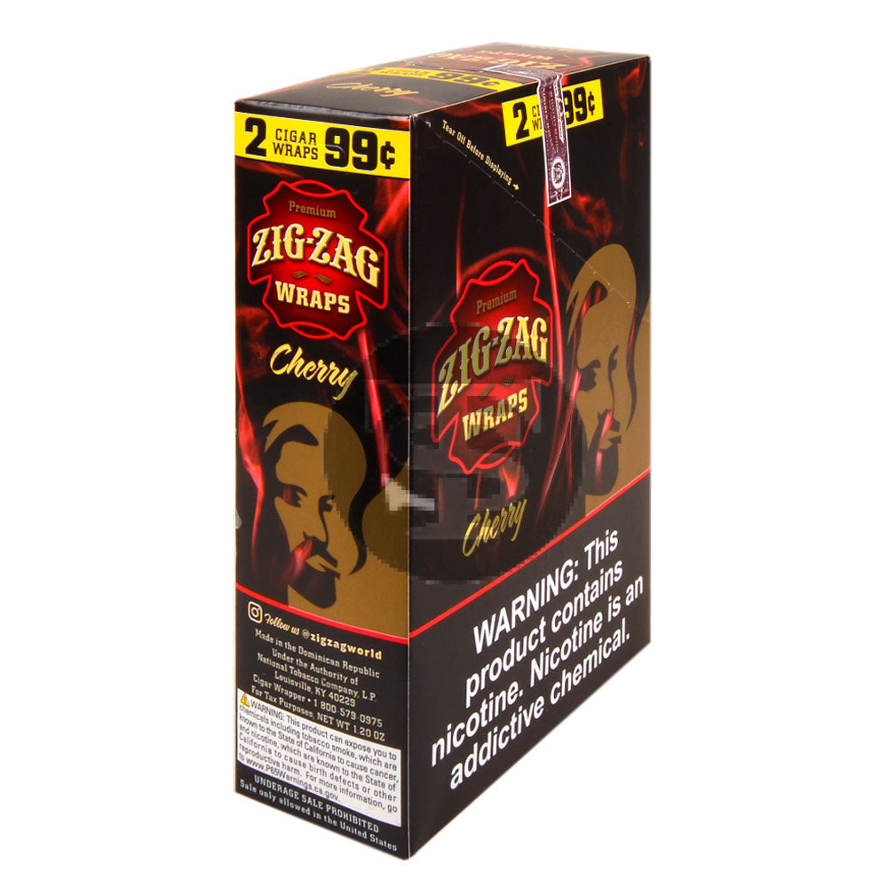 Zig Zag Wraps Premium Cherry | 25 Packs of 2 | 99c – Tobacco Stock