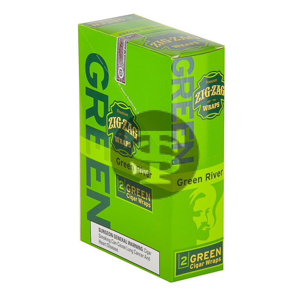 BGO ジャグラップ　OD （オリーブ）YRJ WRAP1ガロン Zig Zag Wraps Premium Green Green River | 25 Packs of 2 | Blunt