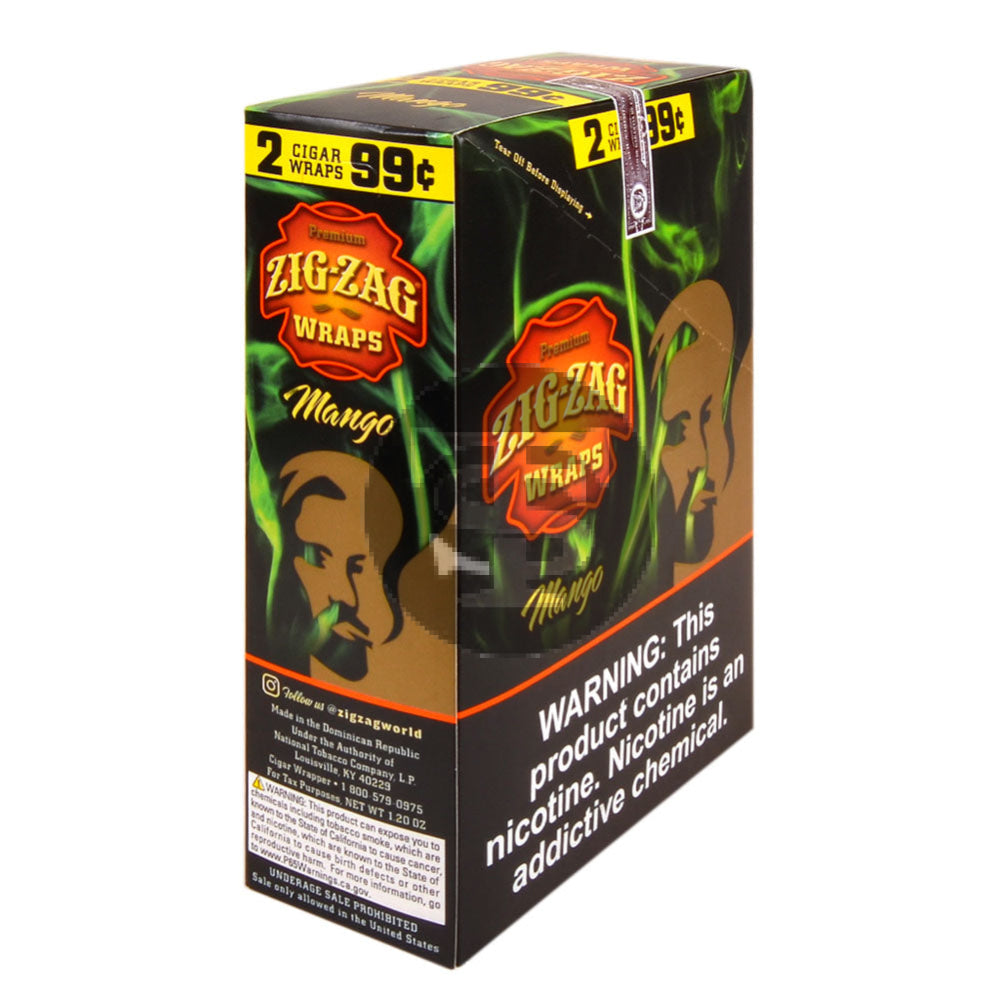 Zig Zag Wraps Premium Mango | 25 Packs of 2 | Cigars Wrap | 99c