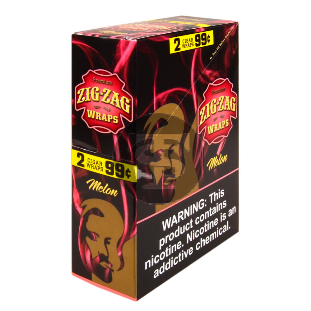 Zig Zag Wraps Premium Melon | 25 Packs of 2 | Blunt Wraps | 99c