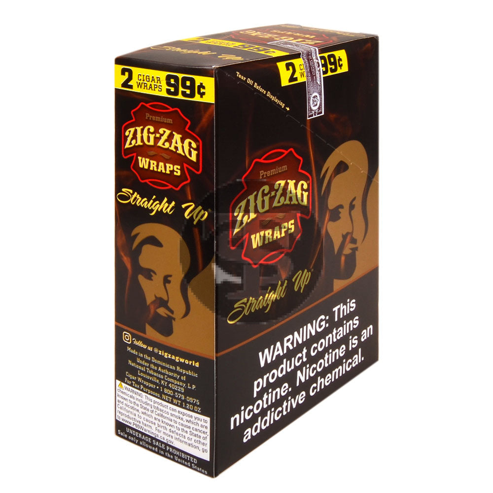 Zig Zag Wraps Premium Straight Up 25 Packs of 2 Pre-Priced 99c