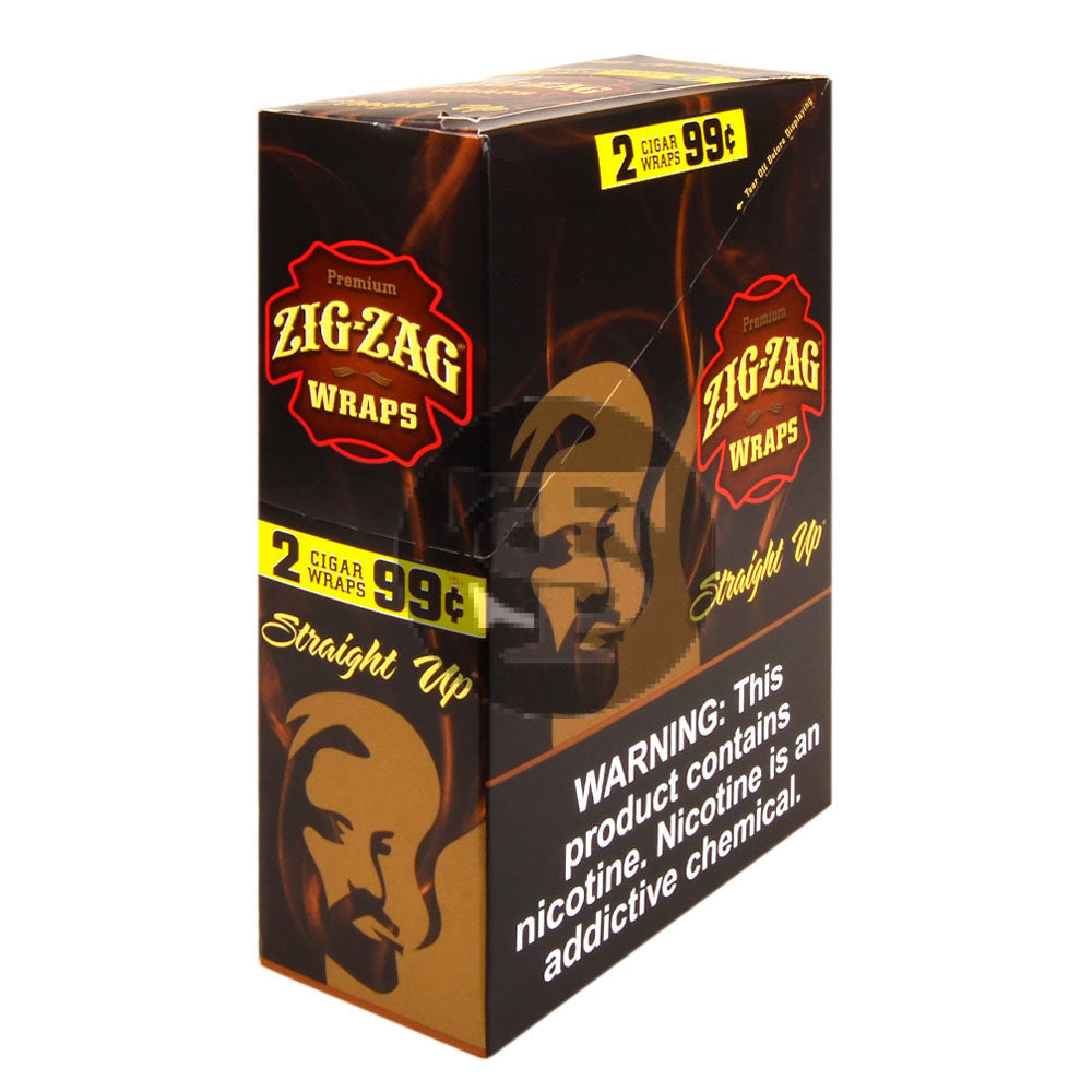 Zig Zag Wraps Premium Straight Up | 25 Packs of 2 | Blunt Wraps