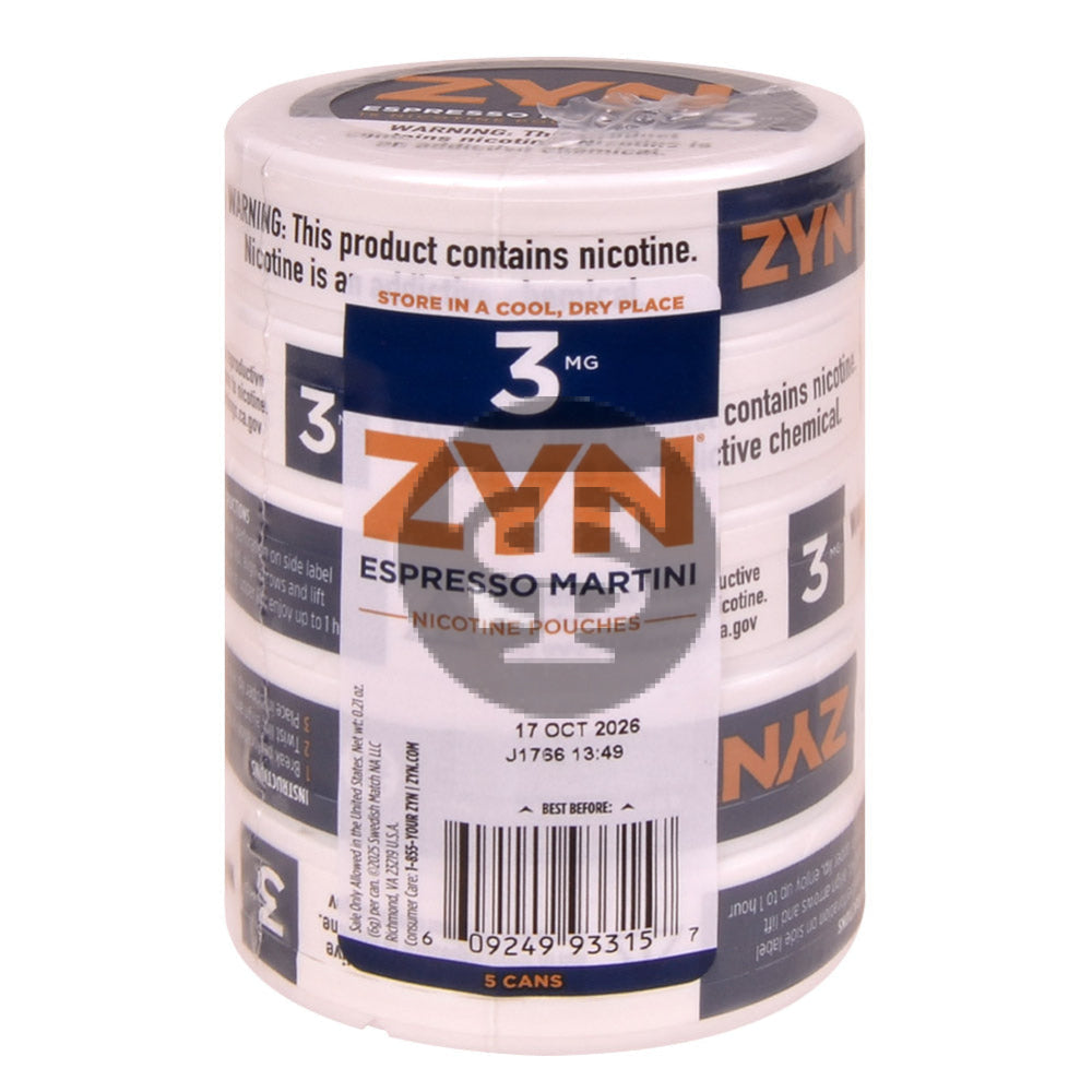 Zyn Nicotine pouches 3mg Espresso Martini 5 cans
