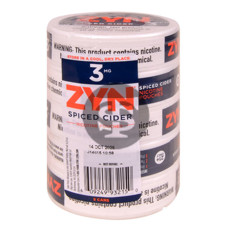 Zyn Nicotine pouches 3mg Spiced Cider 5 cans