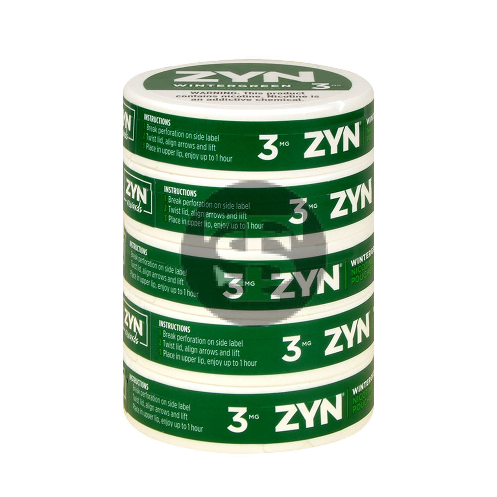 Zyn Nicotine pouches 3mg Wintergreen 5 cans